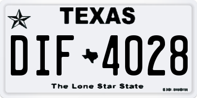 TX license plate DIF4028