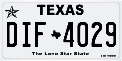 TX license plate DIF4029