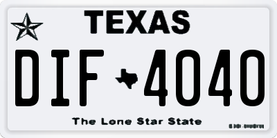 TX license plate DIF4040
