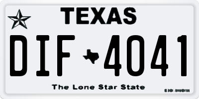 TX license plate DIF4041