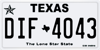 TX license plate DIF4043