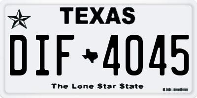 TX license plate DIF4045