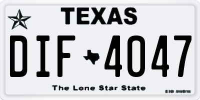 TX license plate DIF4047
