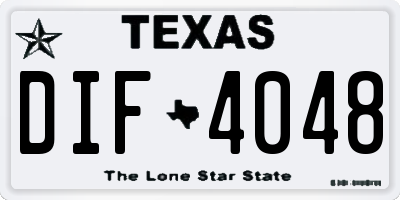 TX license plate DIF4048
