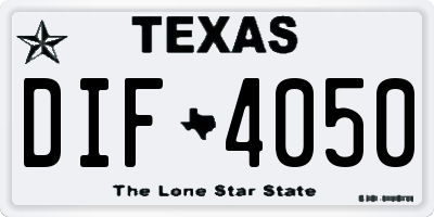 TX license plate DIF4050