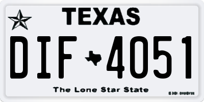 TX license plate DIF4051