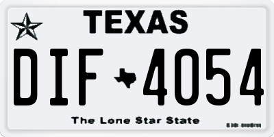 TX license plate DIF4054