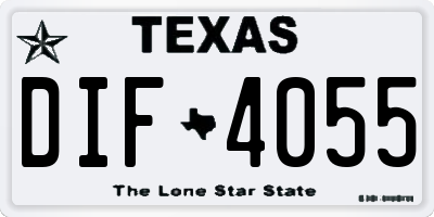 TX license plate DIF4055