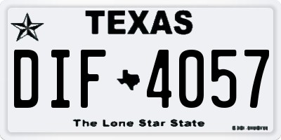 TX license plate DIF4057