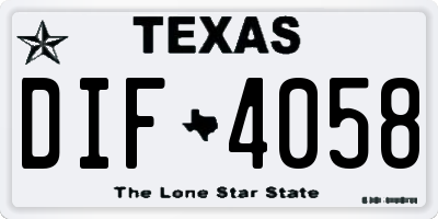 TX license plate DIF4058