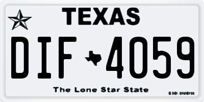 TX license plate DIF4059