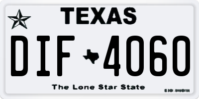 TX license plate DIF4060