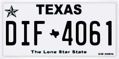 TX license plate DIF4061