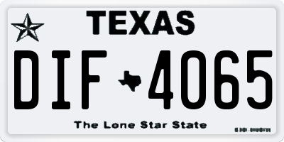TX license plate DIF4065