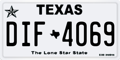 TX license plate DIF4069