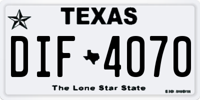 TX license plate DIF4070