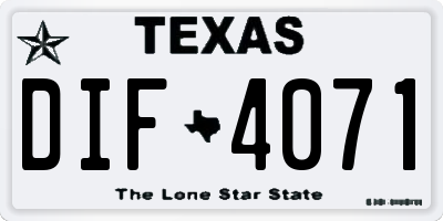 TX license plate DIF4071