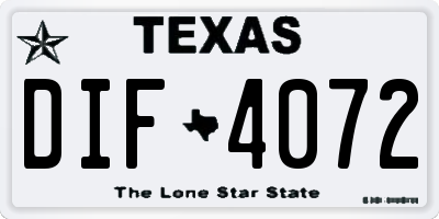 TX license plate DIF4072