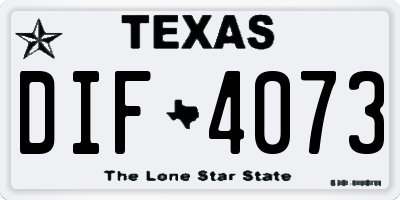 TX license plate DIF4073