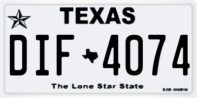 TX license plate DIF4074