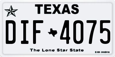 TX license plate DIF4075