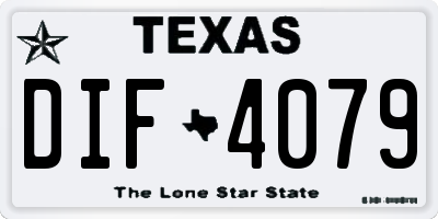 TX license plate DIF4079