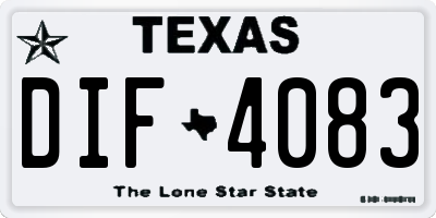 TX license plate DIF4083