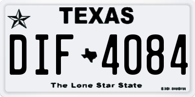 TX license plate DIF4084