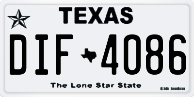 TX license plate DIF4086