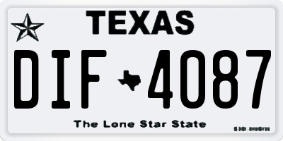 TX license plate DIF4087