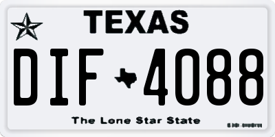 TX license plate DIF4088