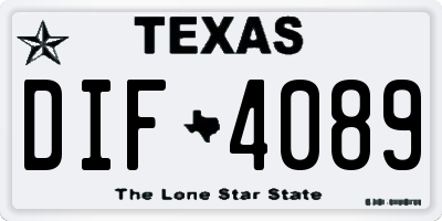 TX license plate DIF4089