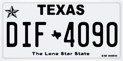 TX license plate DIF4090