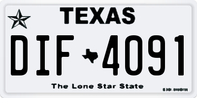 TX license plate DIF4091