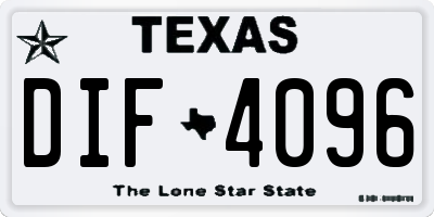 TX license plate DIF4096