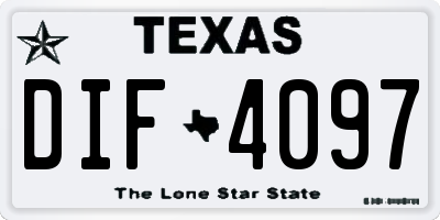 TX license plate DIF4097