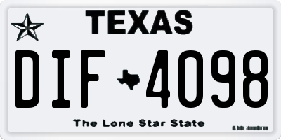 TX license plate DIF4098