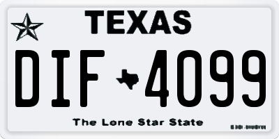 TX license plate DIF4099