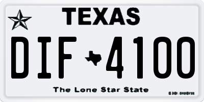 TX license plate DIF4100