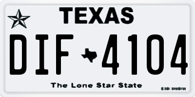 TX license plate DIF4104
