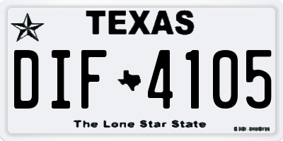 TX license plate DIF4105