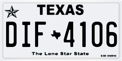 TX license plate DIF4106