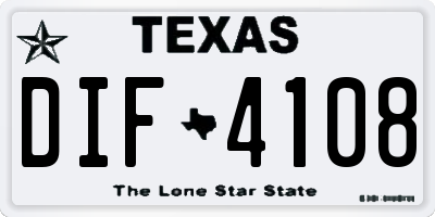 TX license plate DIF4108