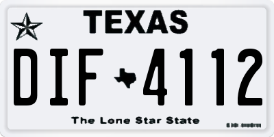 TX license plate DIF4112