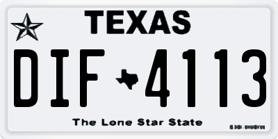 TX license plate DIF4113