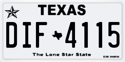 TX license plate DIF4115