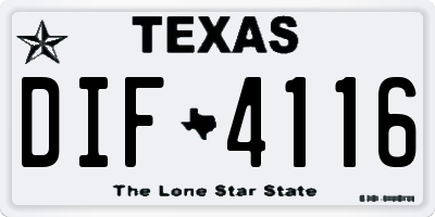 TX license plate DIF4116