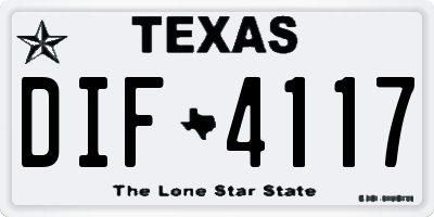TX license plate DIF4117
