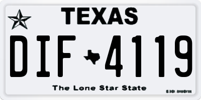 TX license plate DIF4119