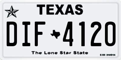TX license plate DIF4120